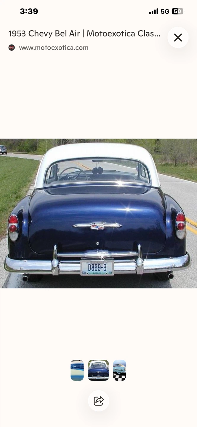 1953 Chevrolet Bel Air rear window chrome