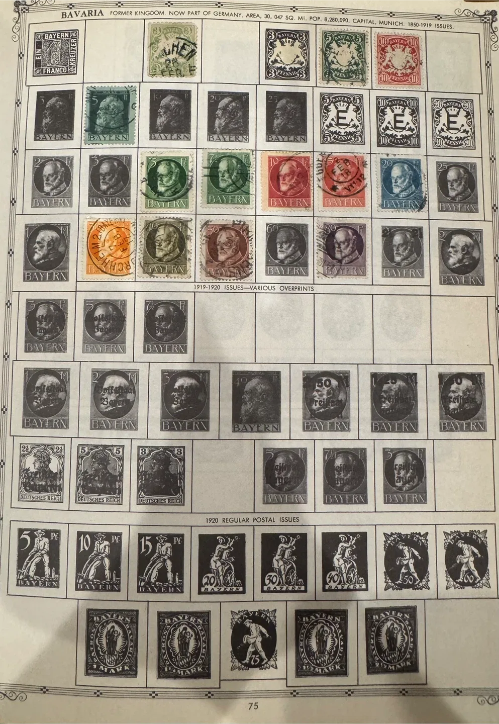 Very Old Bavaria Postage Stamps