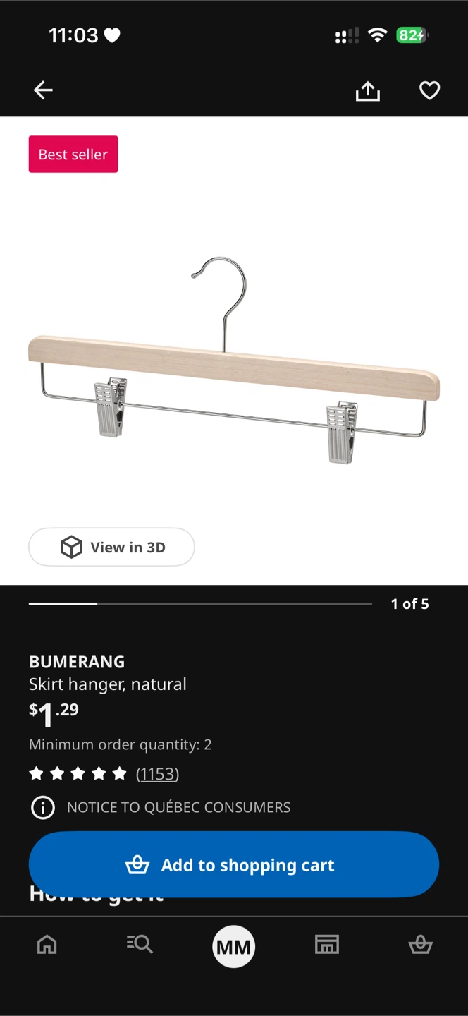 BUMERANG Skirt Hanger, Natural