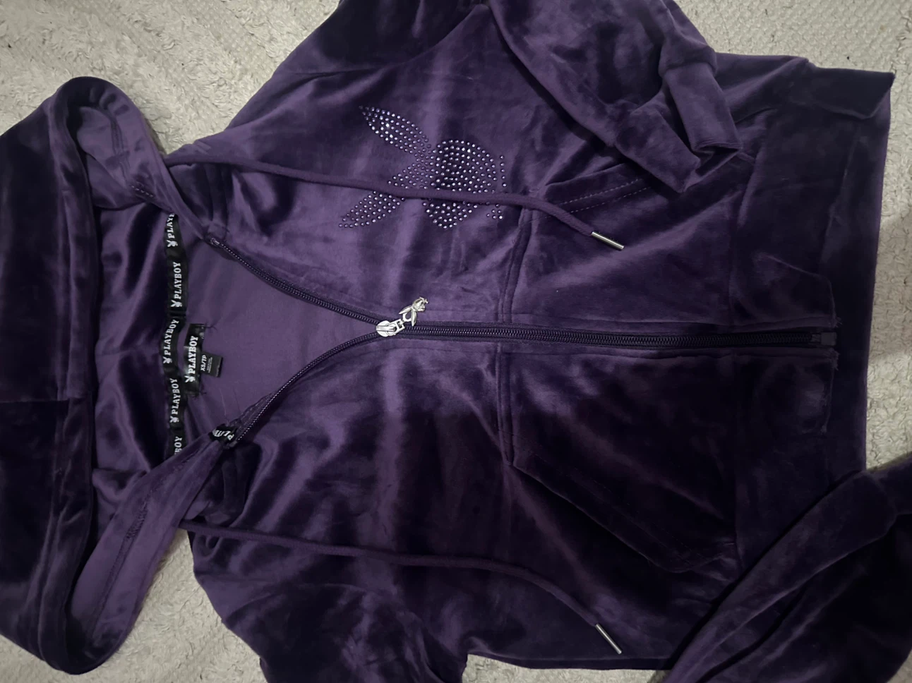 Playboy Velour Tracksuit Set - Purple - photo 3