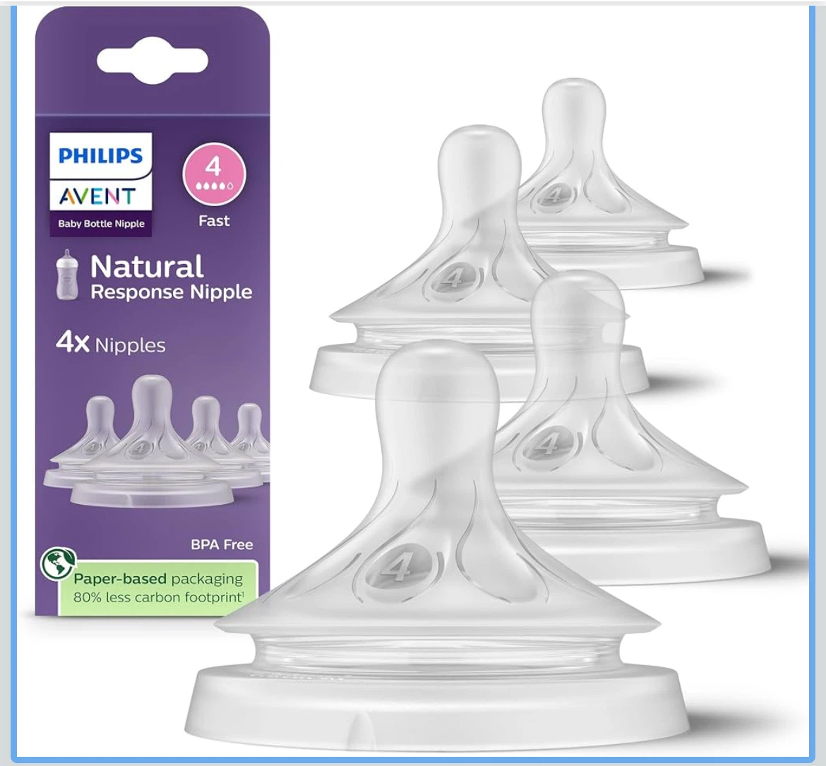 Philips Avent Natural Response Baby Bottle Nipples - Size 4