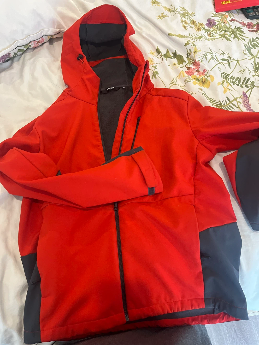 Red & Grey Hooded Softshell Jacket