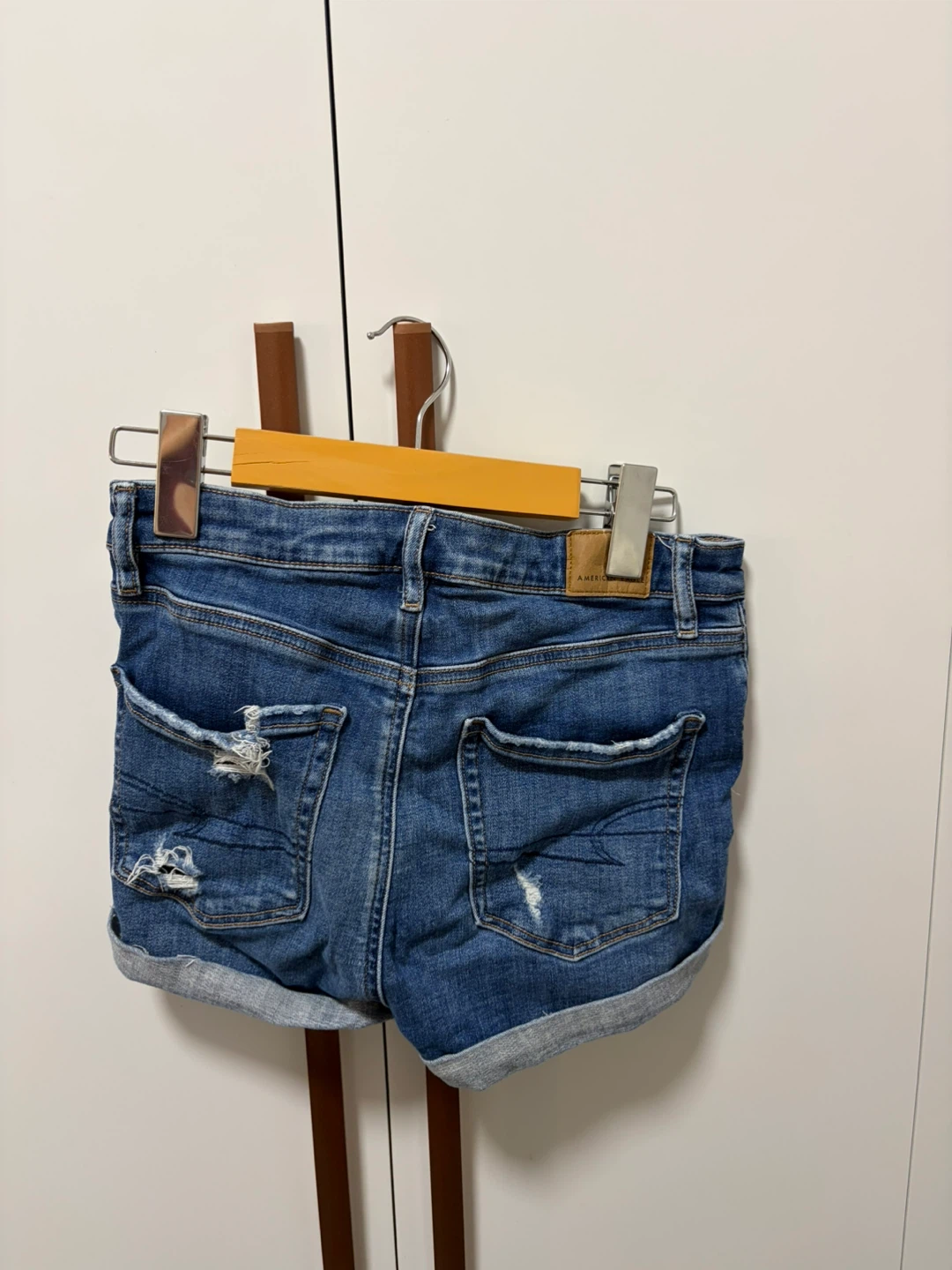 American Eagle Blue Denim Ripped Shorts - photo 2