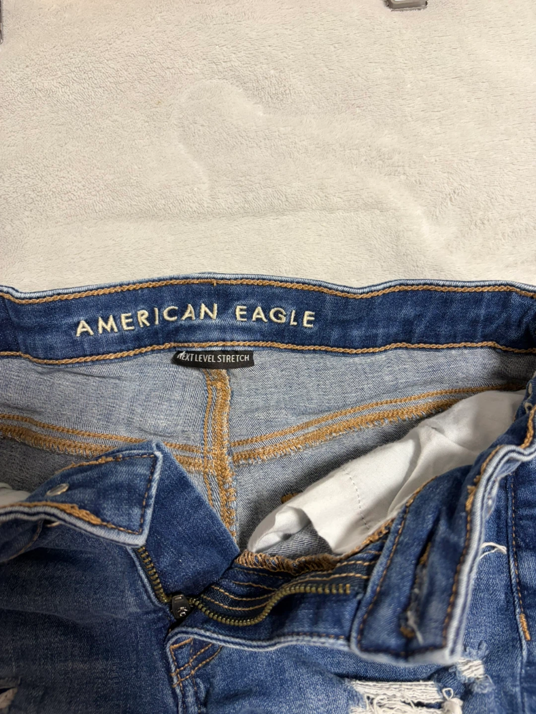 American Eagle Blue Denim Ripped Shorts - photo 3