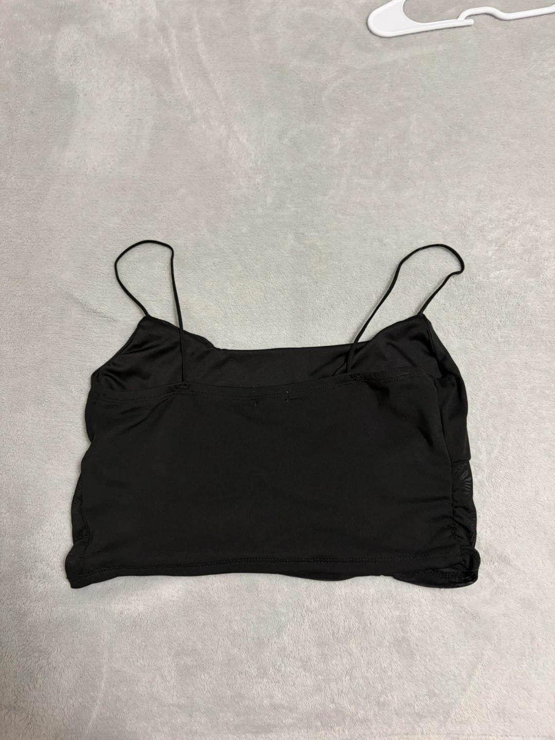 garage Black Ruched Mesh Crop Top - photo 2