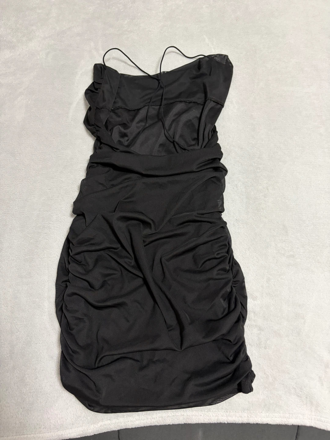 Black Ruched Mini Dress - photo 2