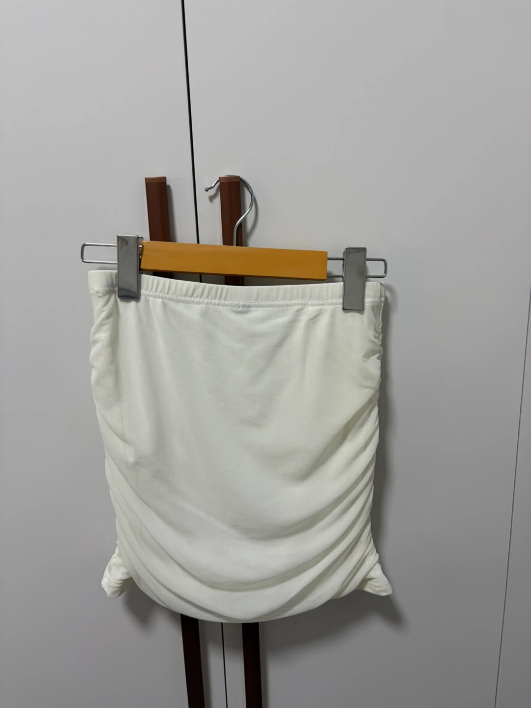 White ruched strapless top - photo 2