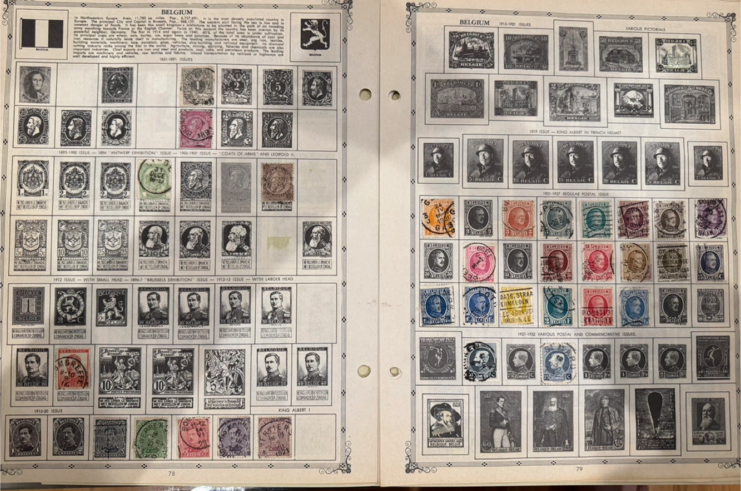 Very Old Belgium Postage Stamps