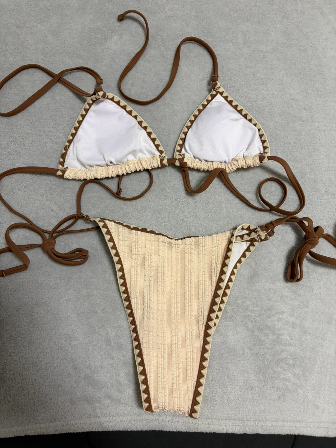 Cream and Brown Bikini - photo 2