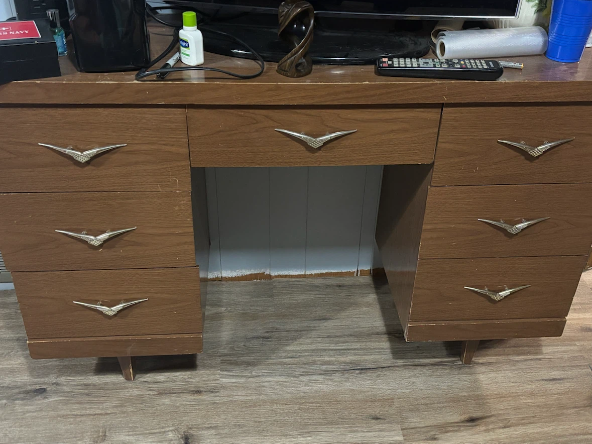 Vintage Vanity Desk with Drawers