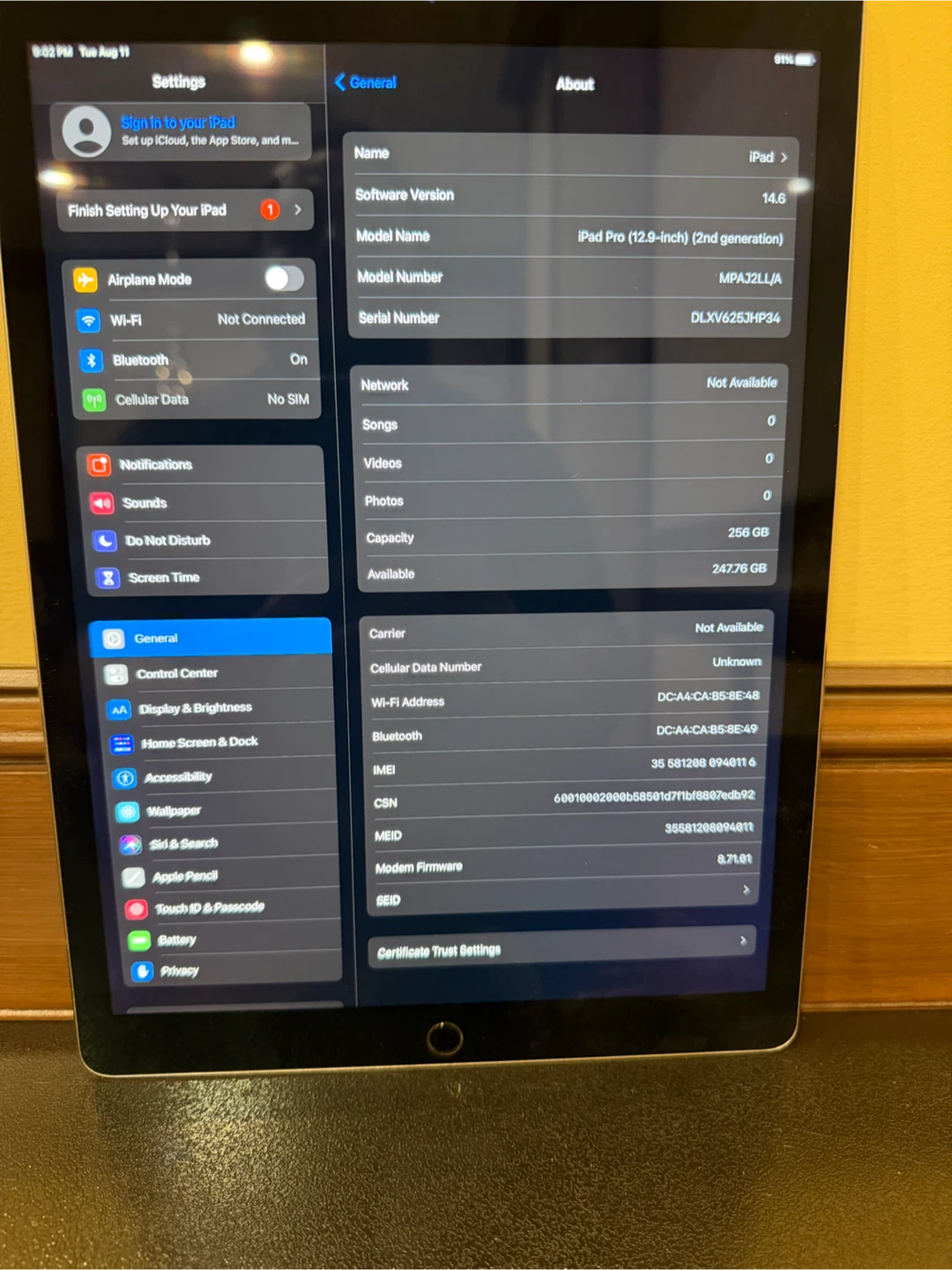 IPad Pro 12.9 Inch 256GB 2nd Gen