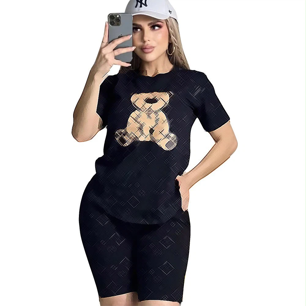 Women's Teddy Bear Graphic Tee & Shorts Set - photo 2