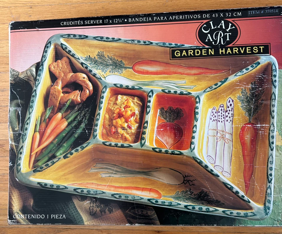Clay Art Garden Harvest Crudités Server