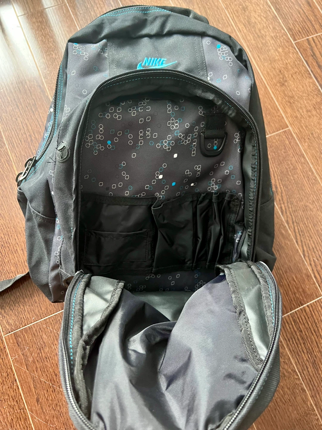 Nike School Backpack - Black/Grey/Light Blue - photo 3