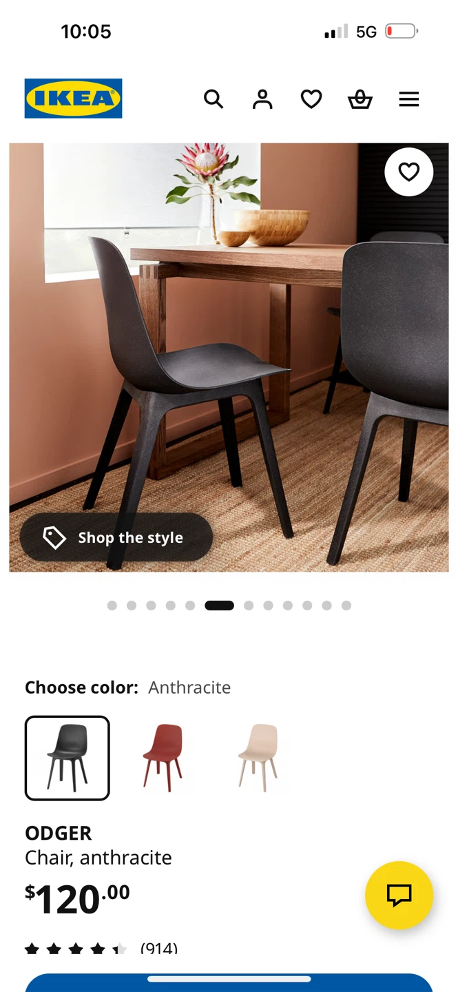 IKEA ODGER Chair - Anthracite - photo 5