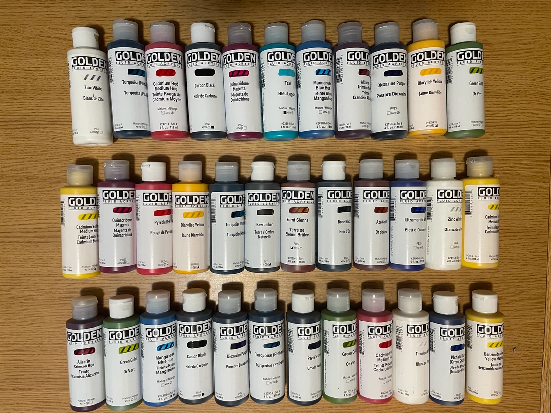 Golden Acrylic Fluid Paints - Assorted Colours