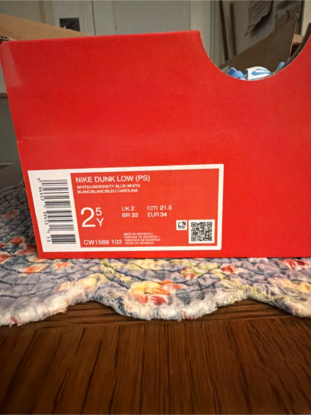 Nike Dunk Low (PS) White/University Blue - photo 3