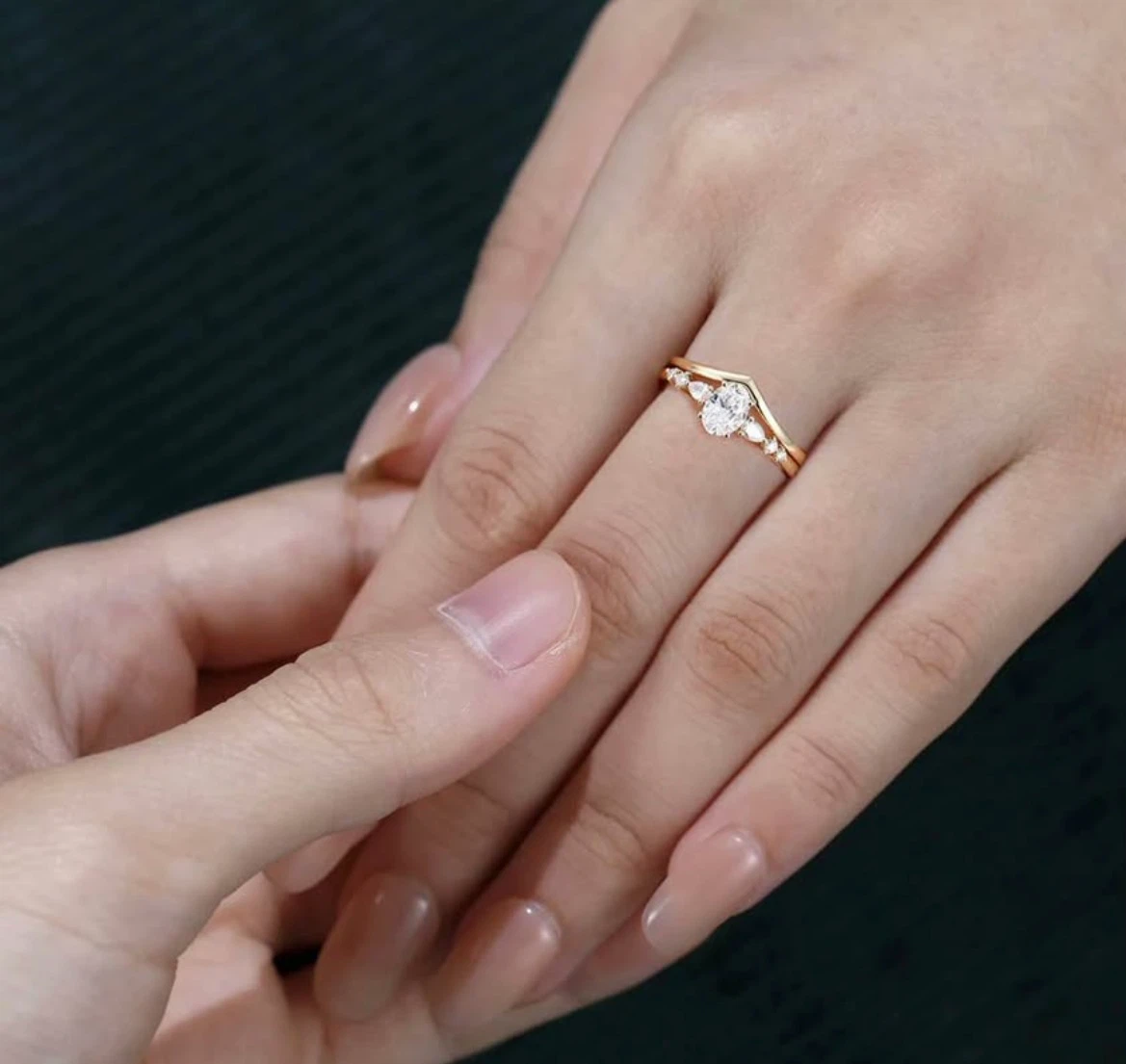 Oval Diamond Engagement Ring set - photo 2
