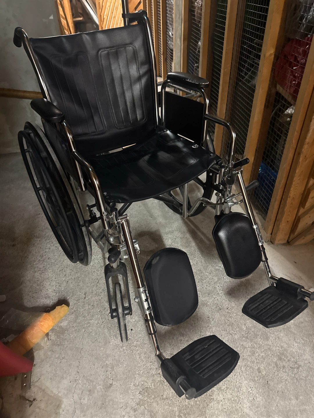 MedLine - Black Wheelchair with Footrests
