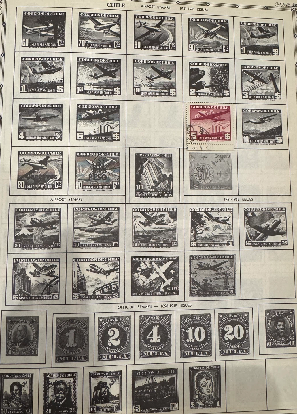 Very Old Postage Stamps From Chile - photo 5