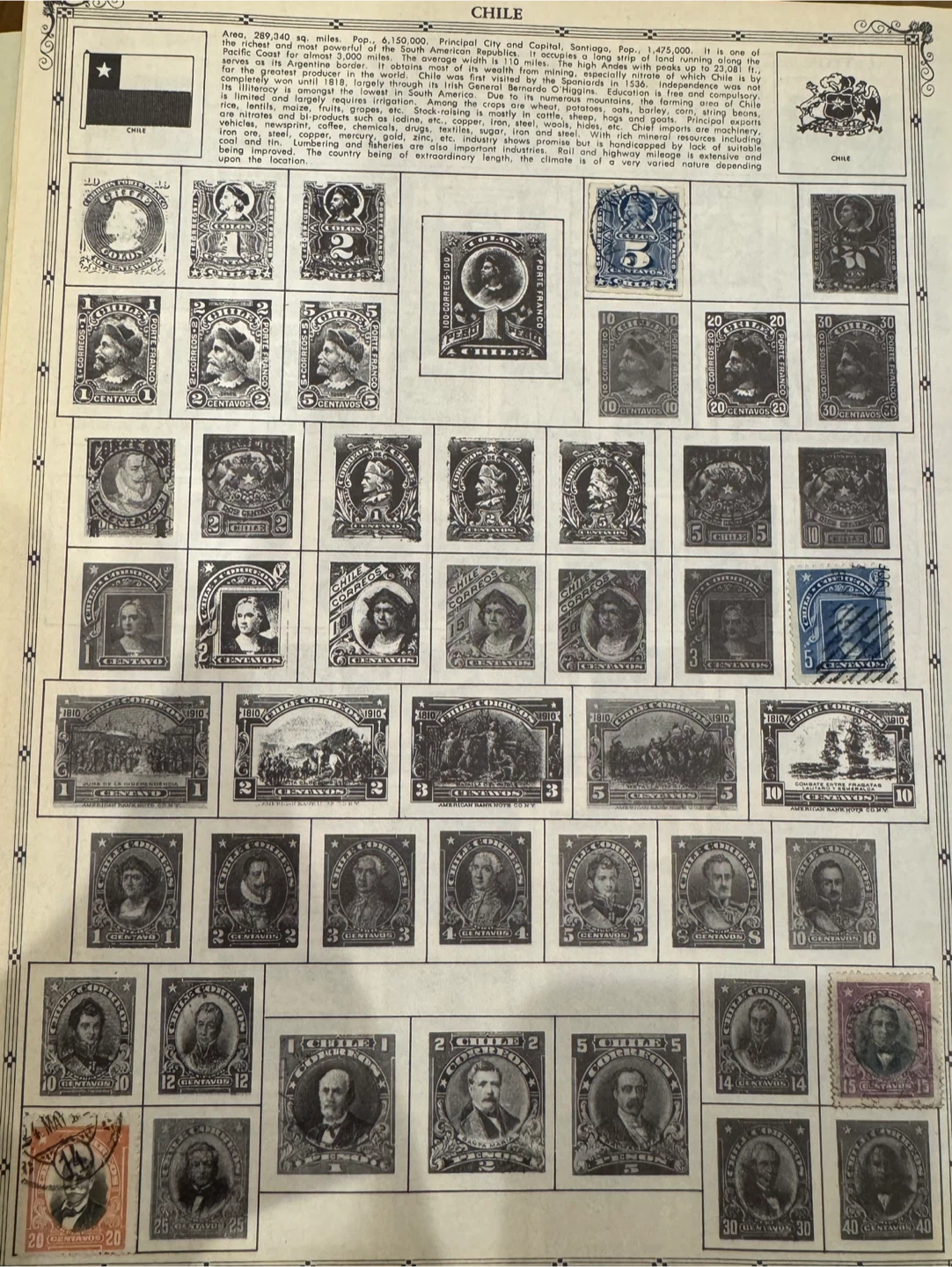 Very Old Postage Stamps From Chile