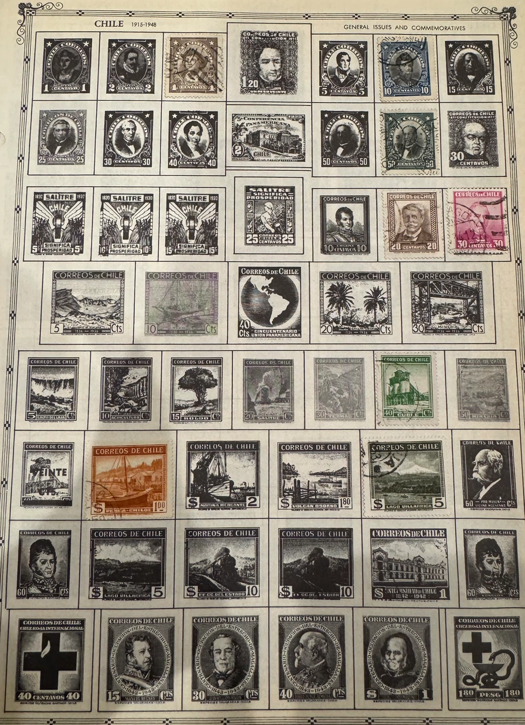 Very Old Postage Stamps From Chile - photo 2
