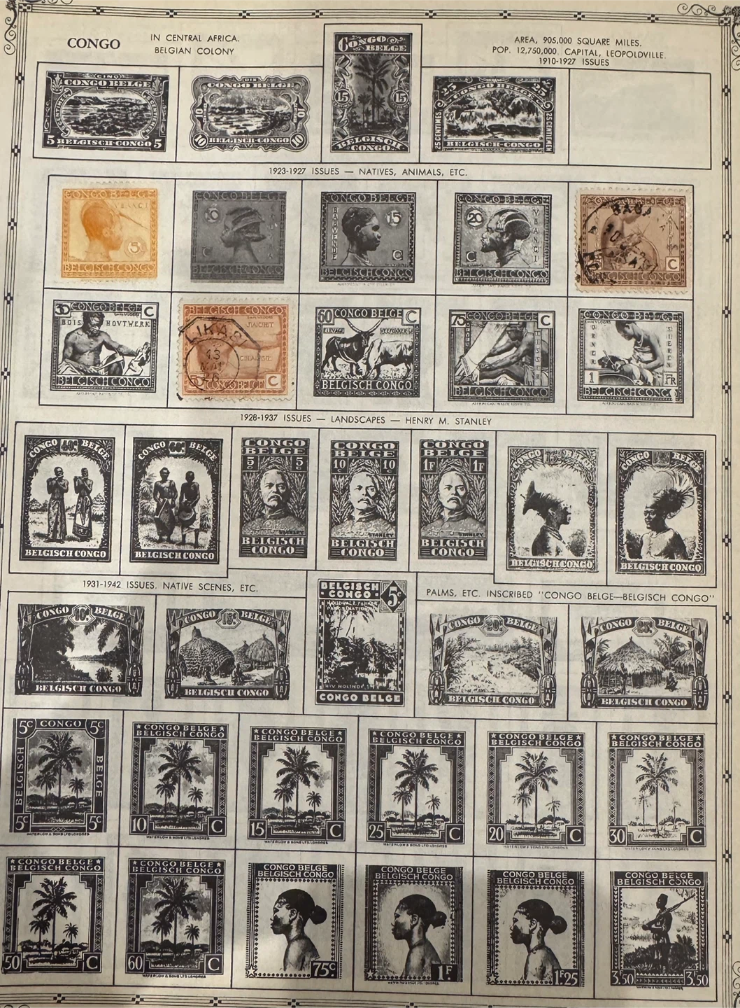 Very Old Postage Stamps From Belgium Congo