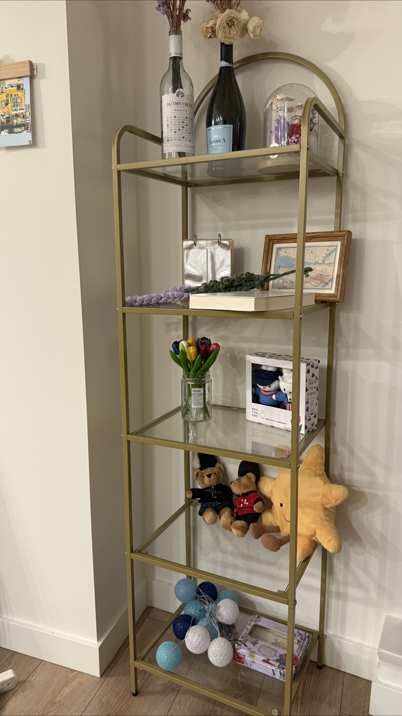 Gold Metal 5-Tier Display Shelf Unit