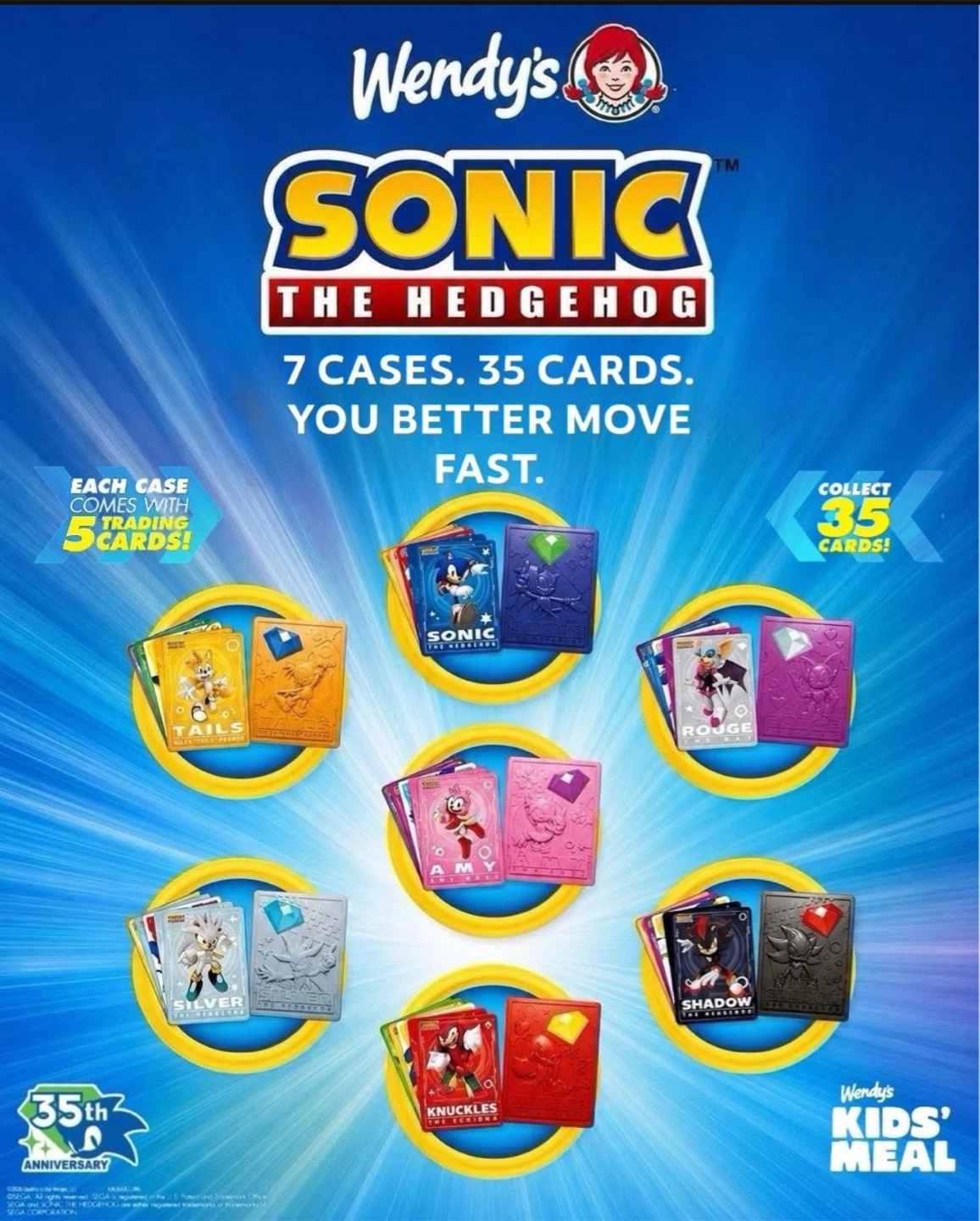 Wendy’s | Sonic The Hedgehog Trading Cards & Case (Rouge) - photo 4