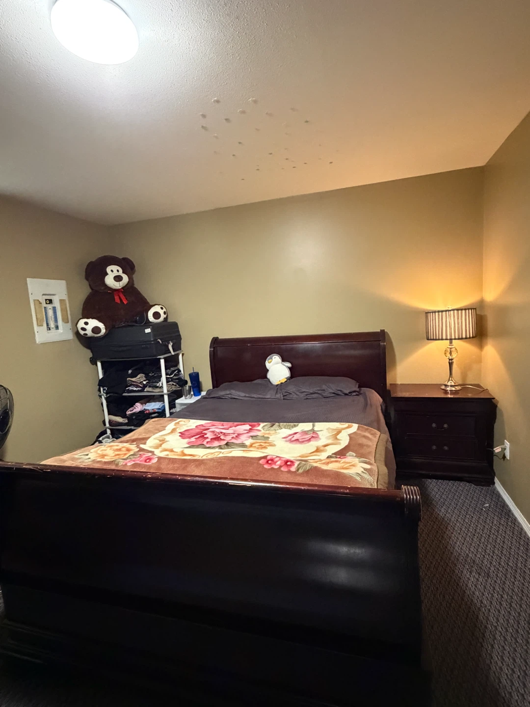 Dark Wood Sleigh Bed Frame