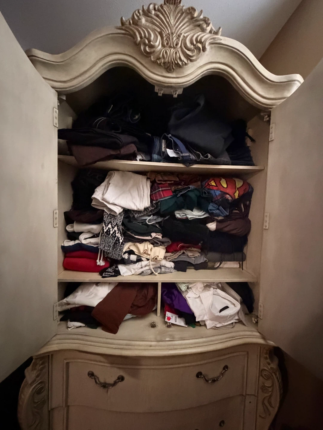 Ornate Vintage Wardrobe with Drawers - photo 2