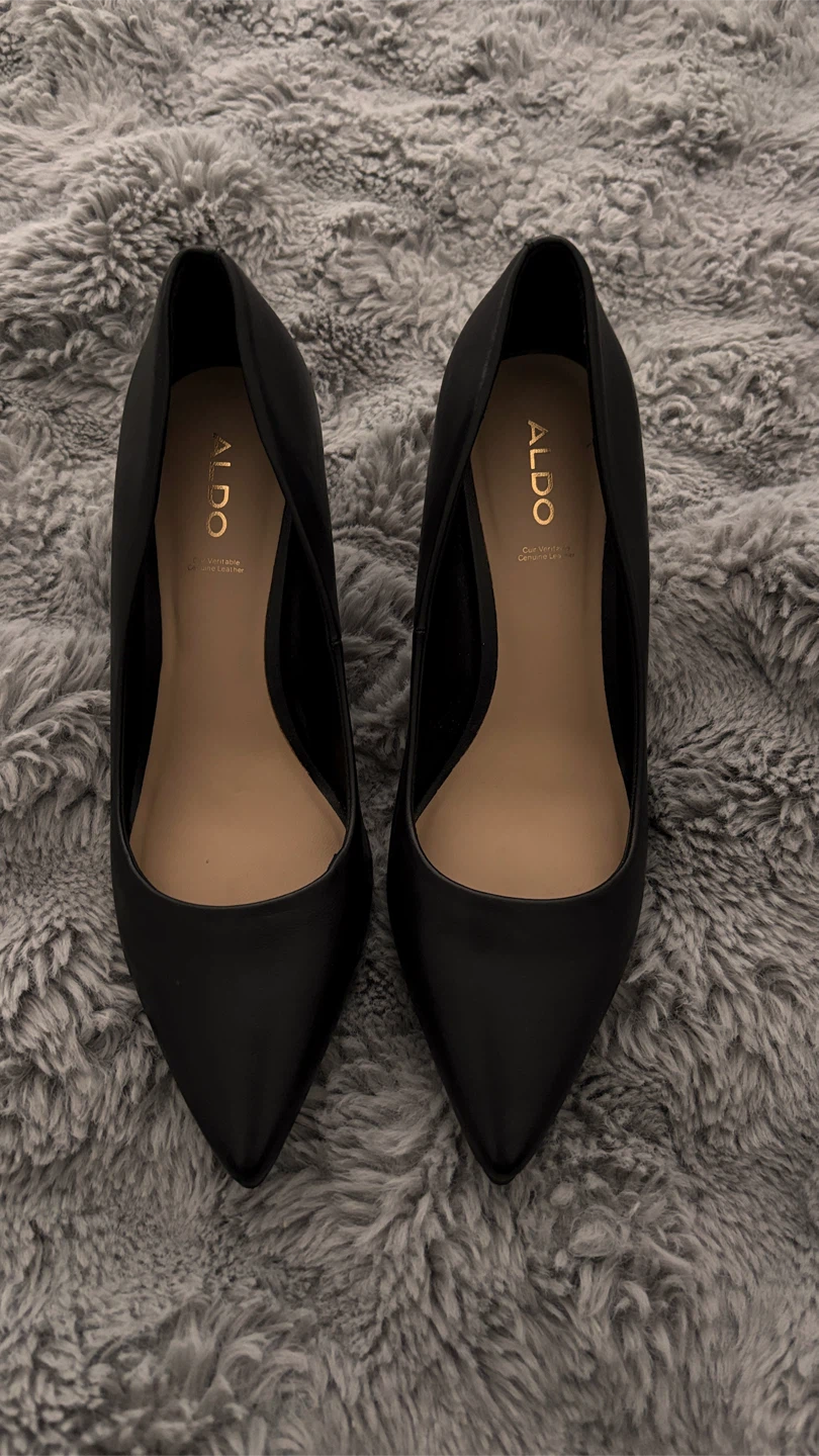 ALDO Black Leather Pumps Heels