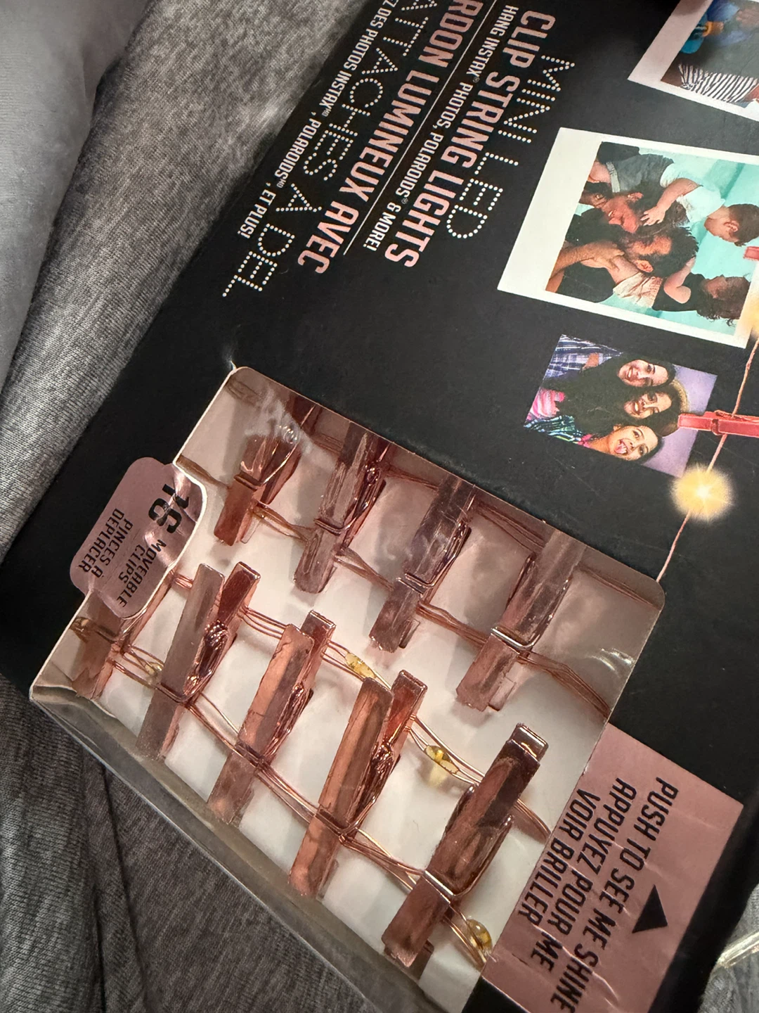 Mini rose gold LED clip string lights - photo 2