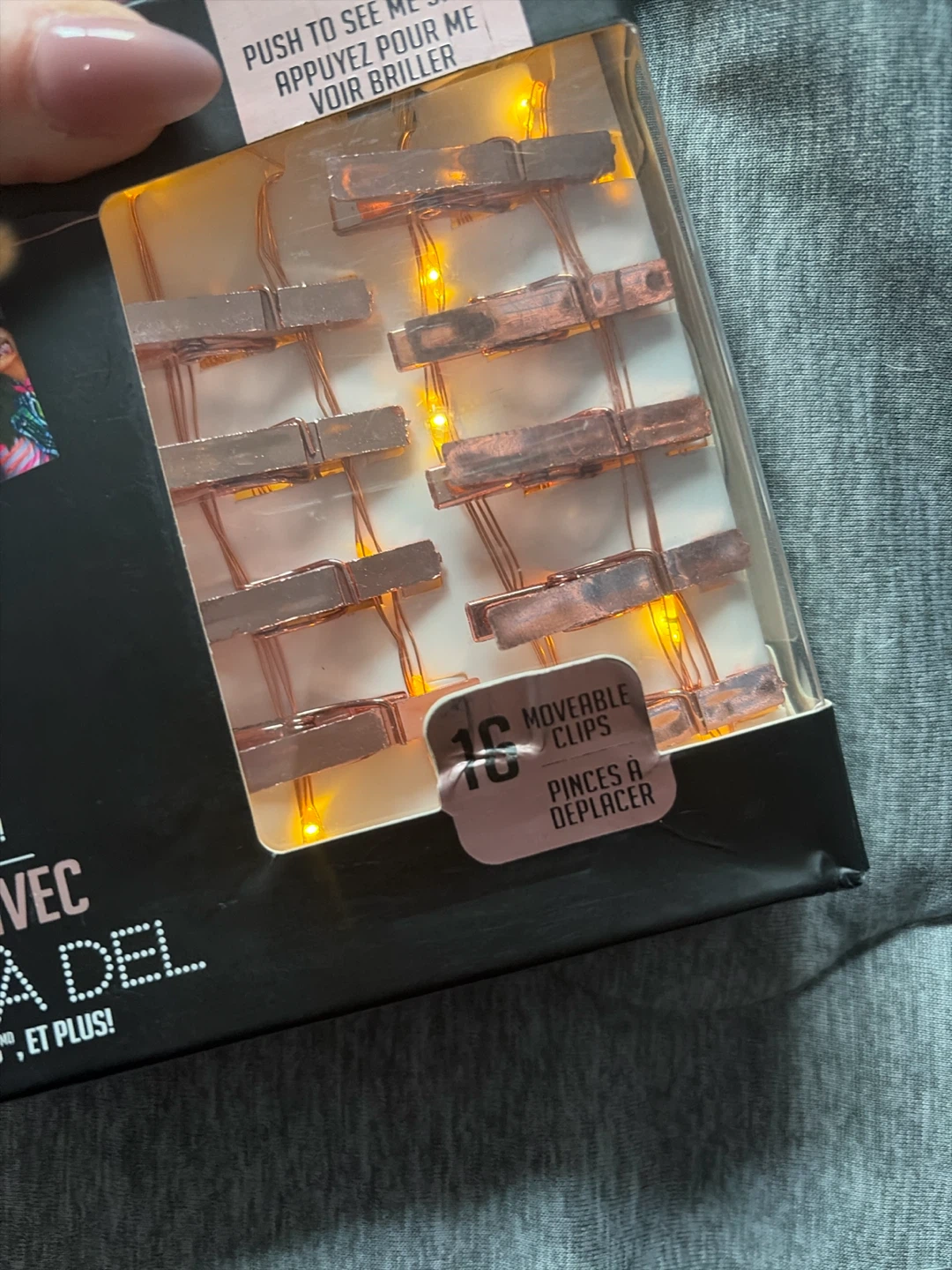 Mini rose gold LED clip string lights - photo 5