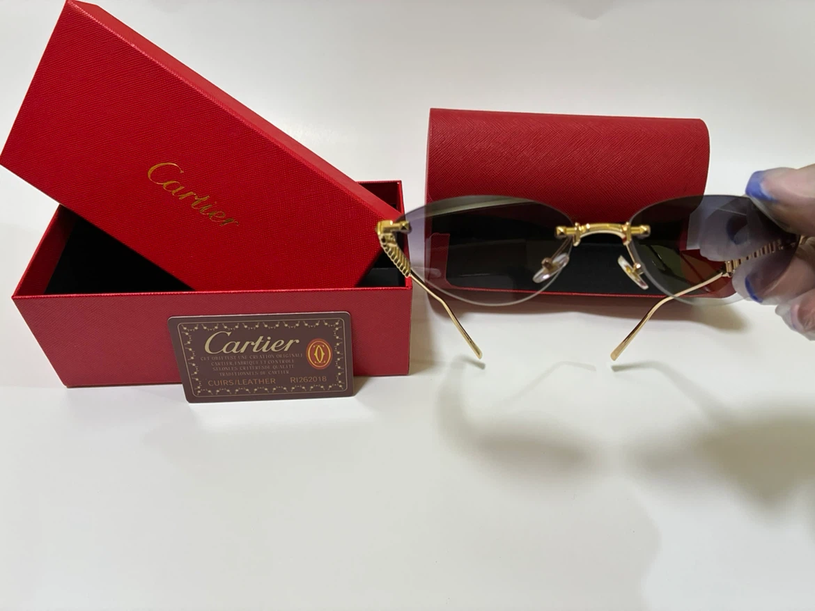 Cartier Rimless Sunglasses with Gold Star Detailing - photo 2