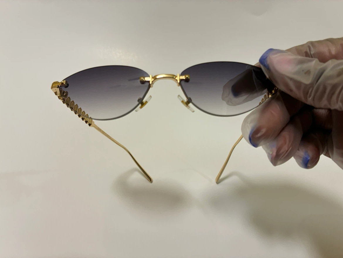 Cartier Rimless Sunglasses with Gold Star Detailing - photo 4