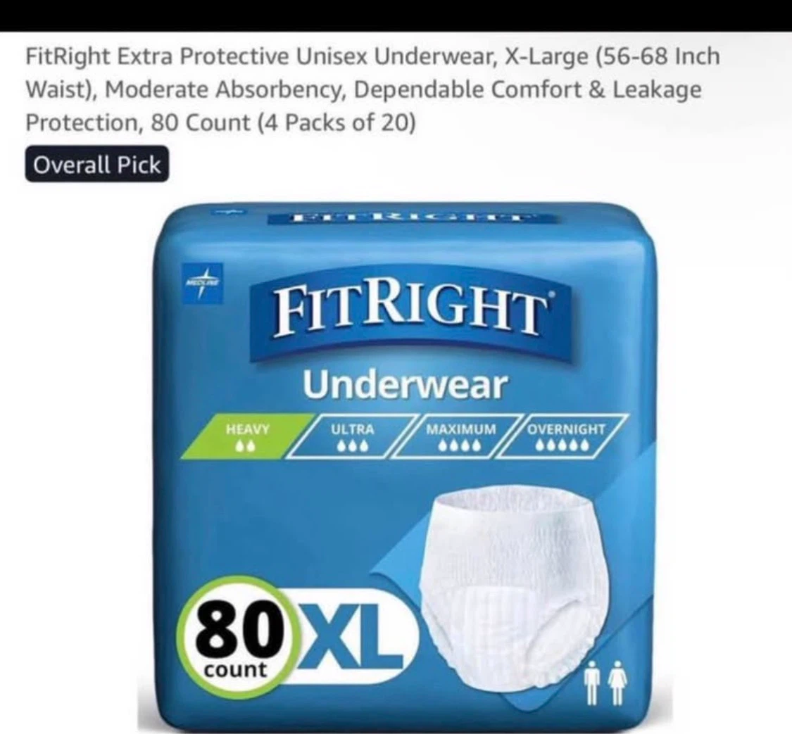 FitRight Extra Protective Unisex Underwear X-Large 80 Count - photo 2