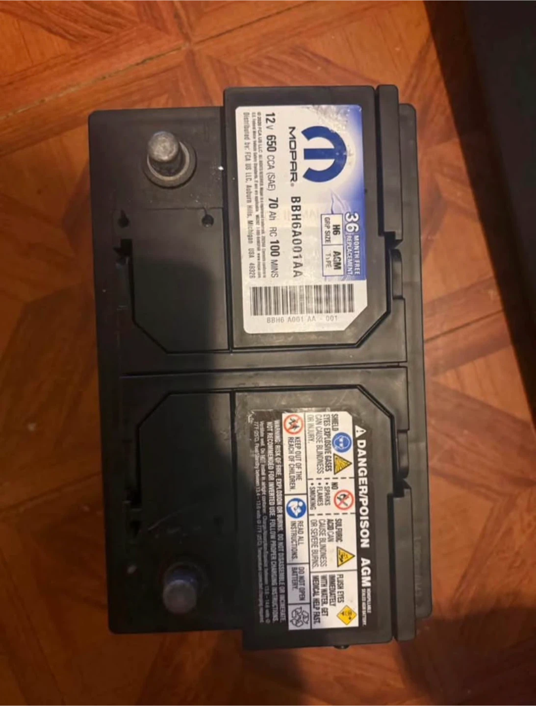 Mopar BBH6A001AA 12V 70 Ah Car Battery