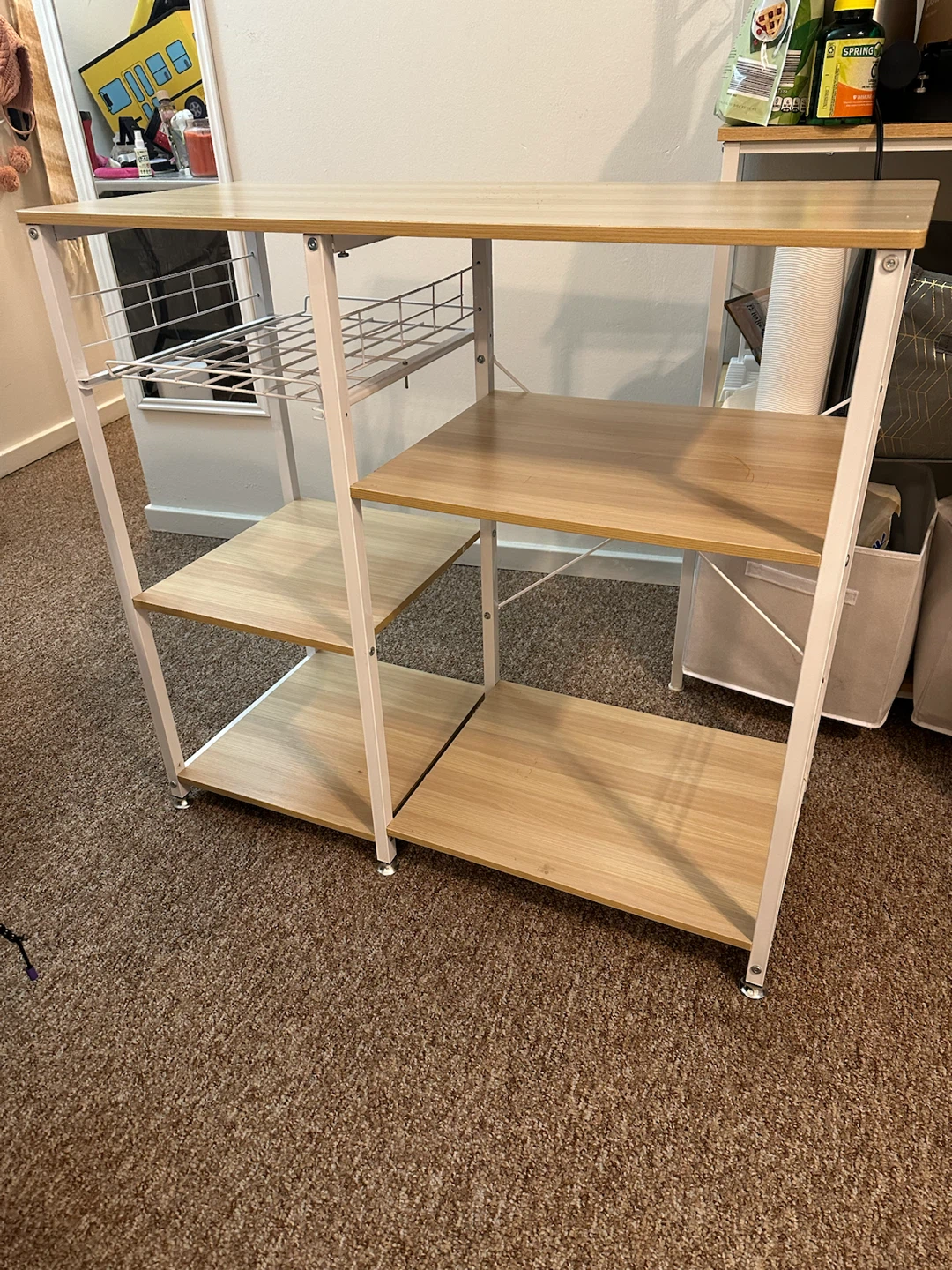 Modern Beige Kitchen Baker's Rack with 3-Tier - photo 2