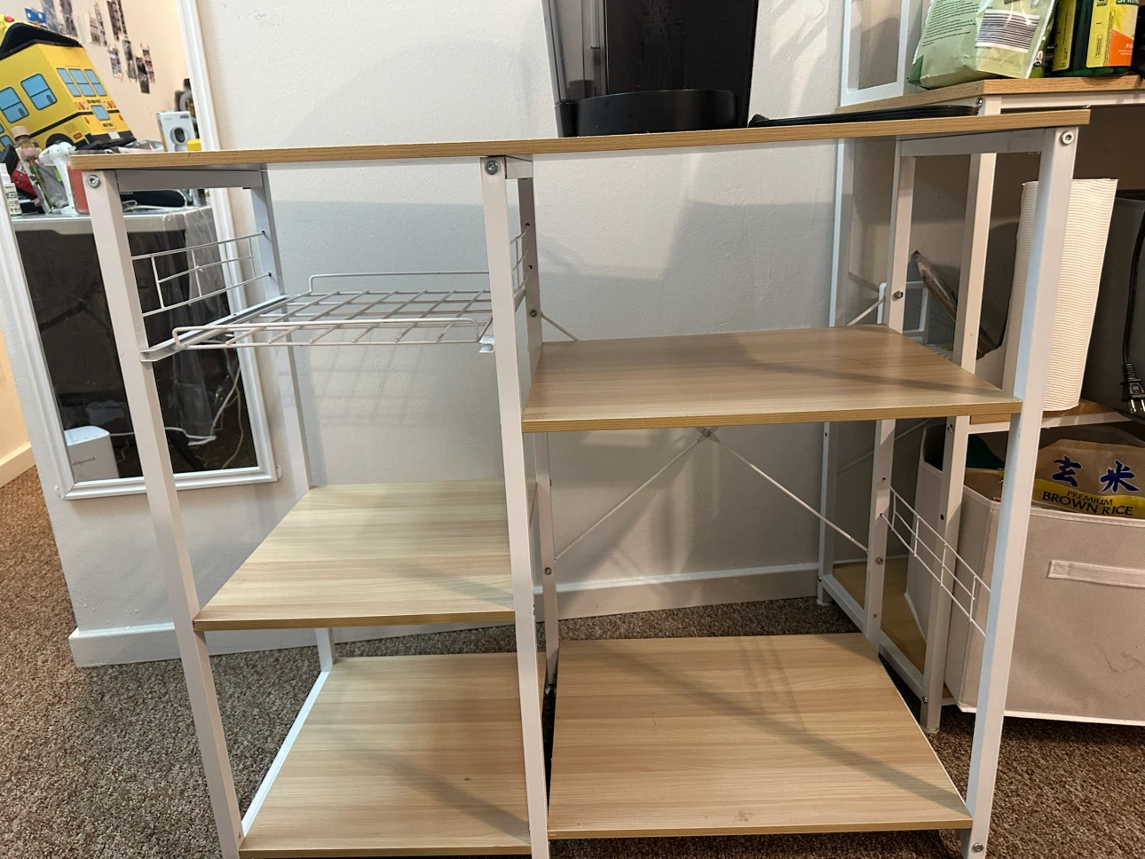 Modern Beige Kitchen Baker's Rack with 3-Tier - photo 4