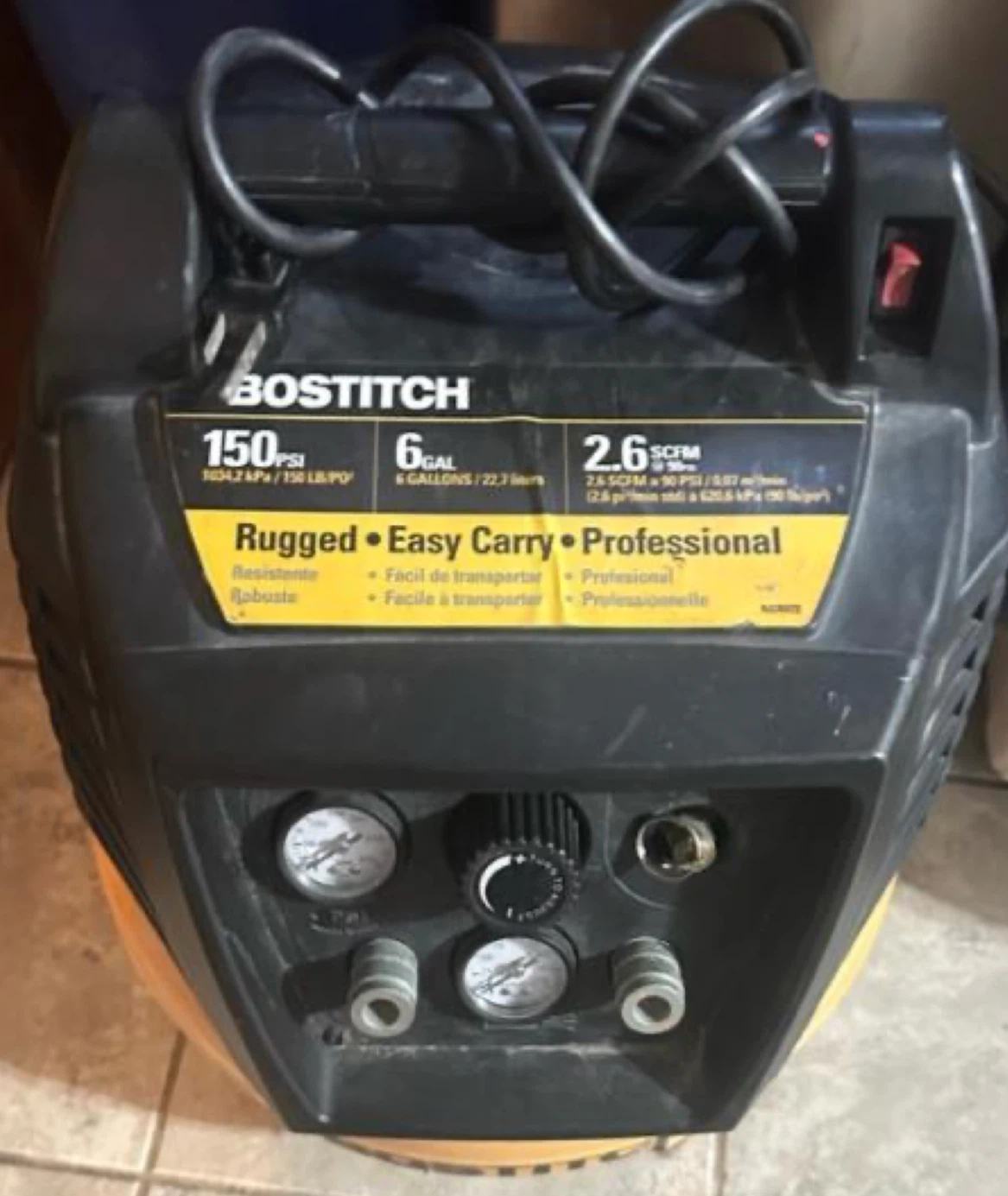 Bostitch 6‑Gallon, 150 PSI Oil‑Free Pancake Air Compressor - photo 3