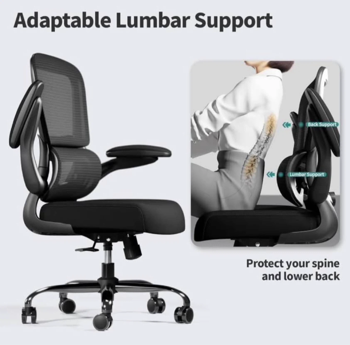 Adaptable Lumbar Support Ergonomic Office Chair