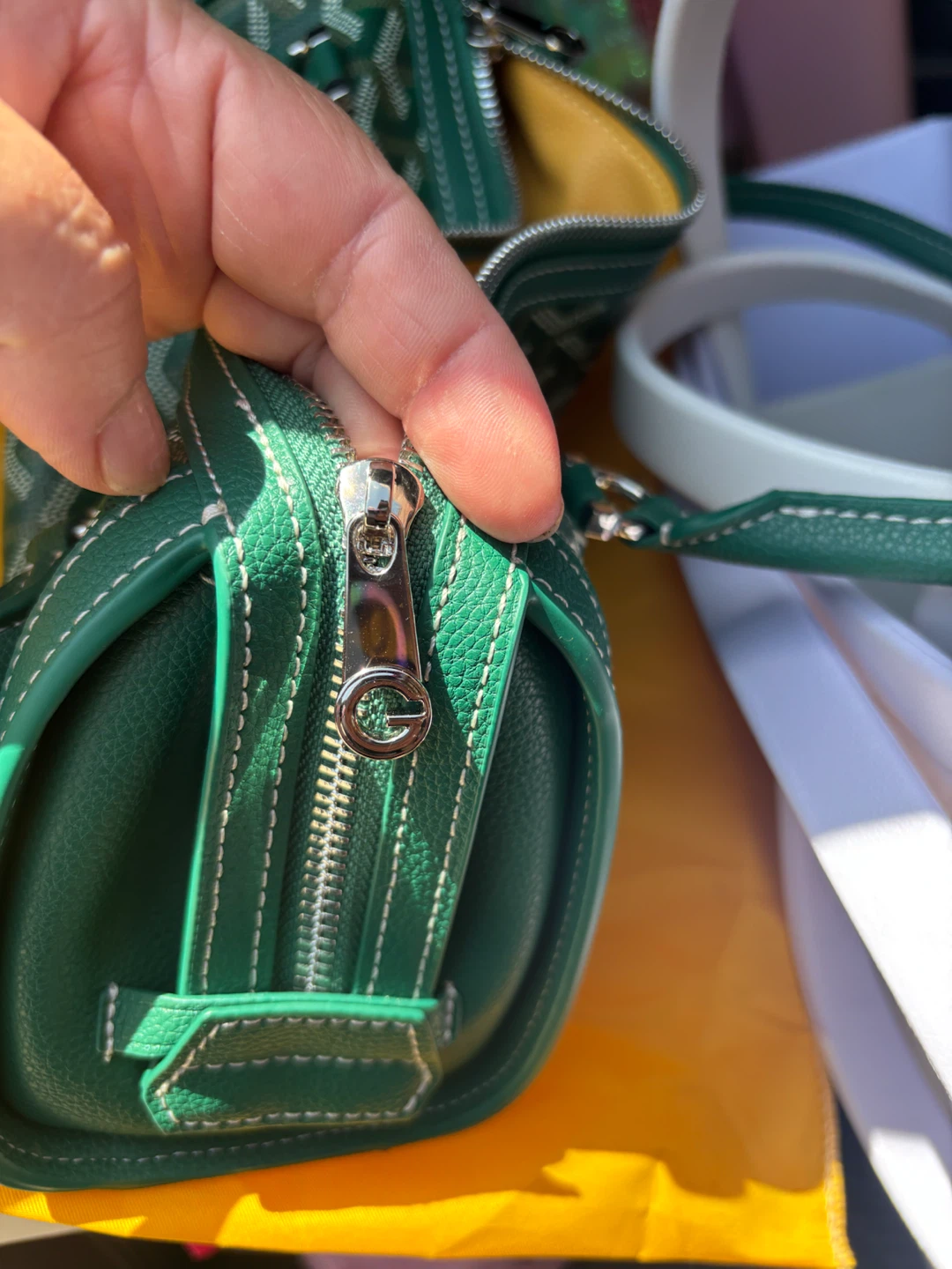 Goyard Paris Green Monogram Satchel Handbag - photo 2
