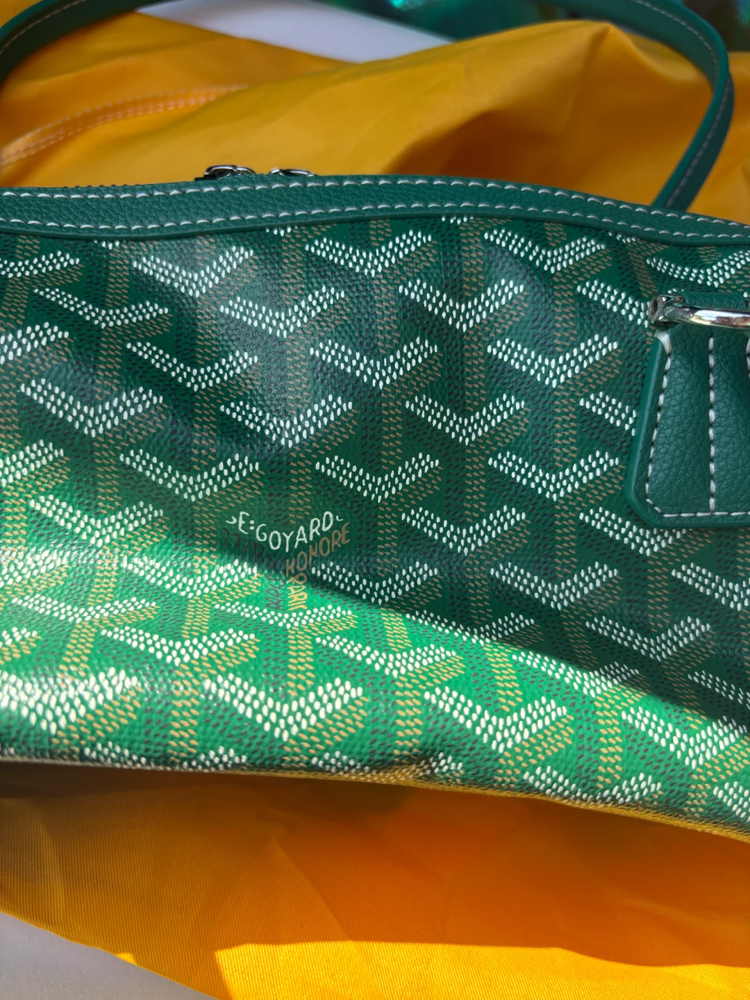 Goyard Paris Green Monogram Satchel Handbag - photo 4