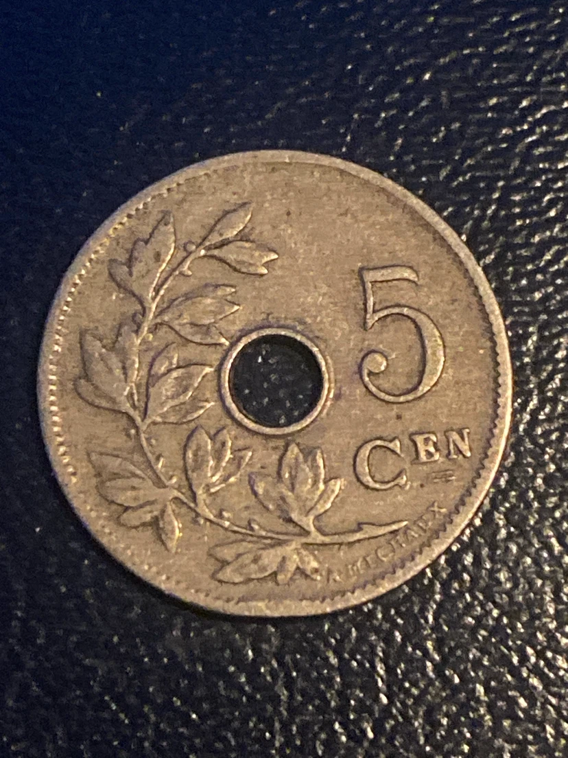 Belgian 5 Centimes Coin 1906 - photo 2
