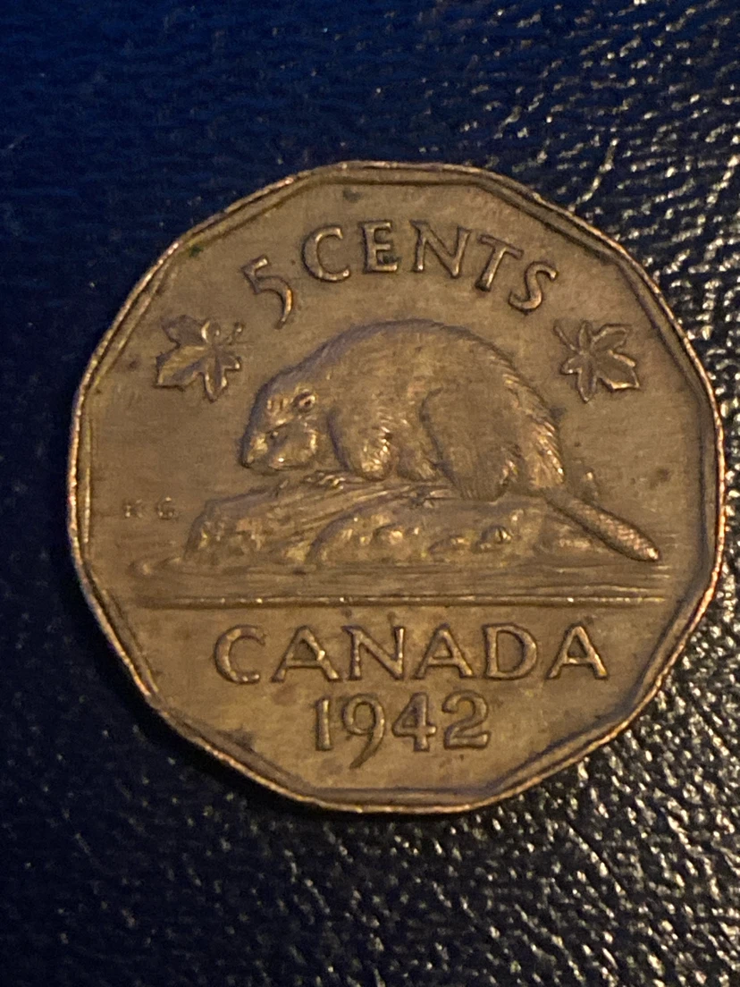 1942 Canada 5 Cent Coin - photo 2