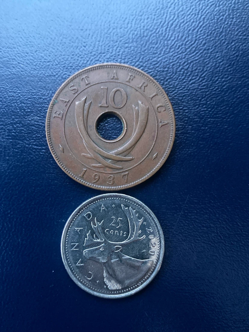 1937 East Africa 10 Cents Coin - photo 3