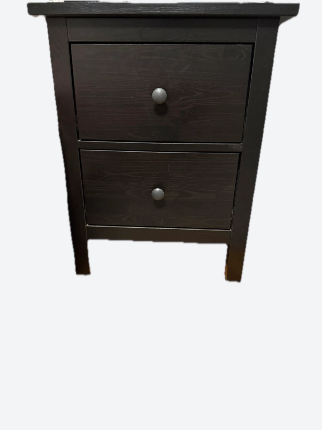 Dark Wood 2-Drawer Nightstand