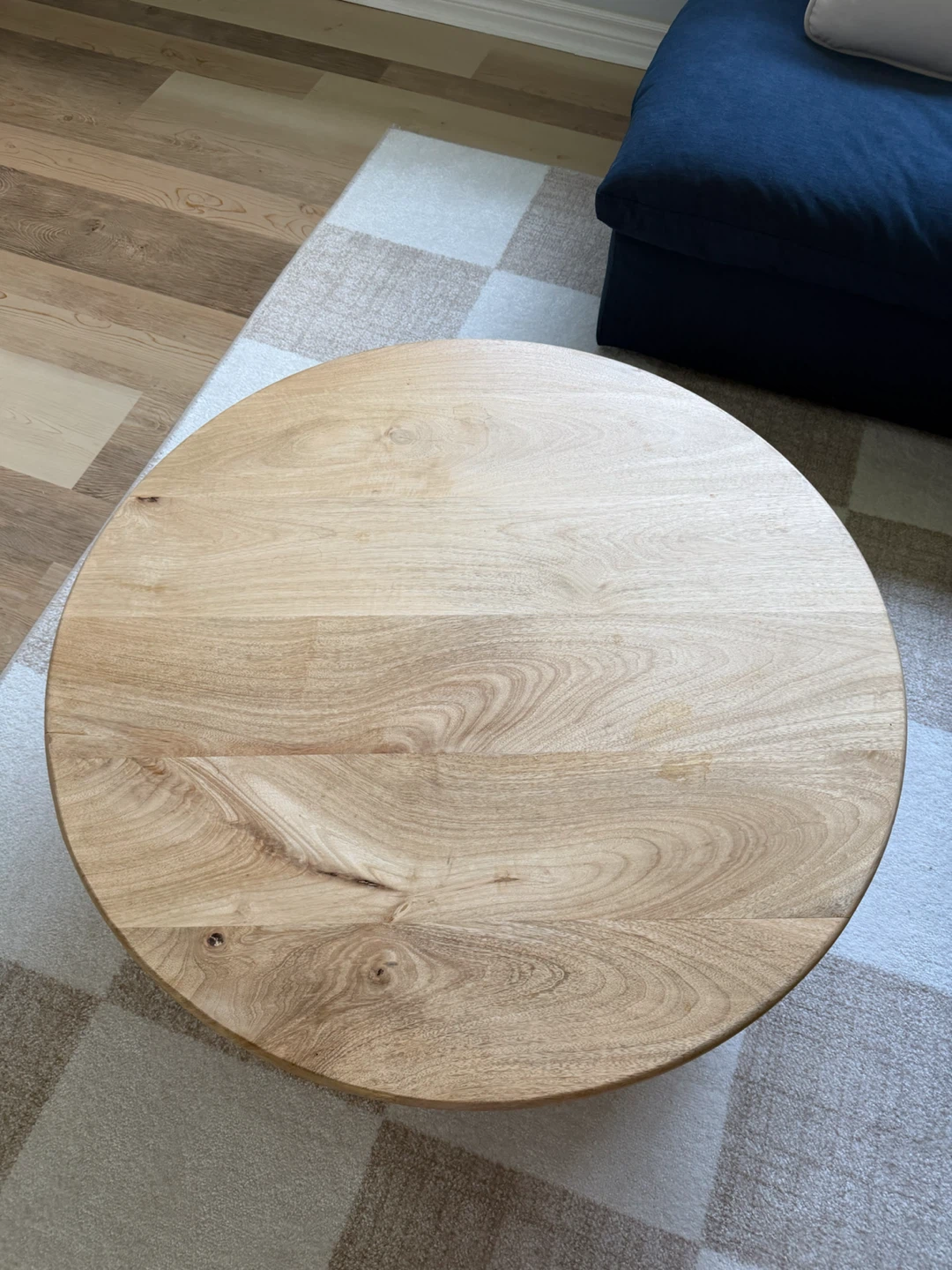 Wooden Round Coffee Table with Sphere Legs - photo 2