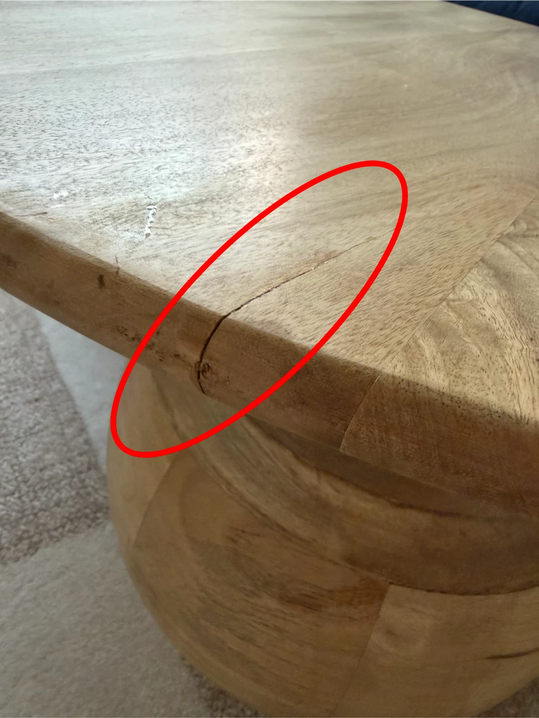 Wooden Round Coffee Table with Sphere Legs - photo 3